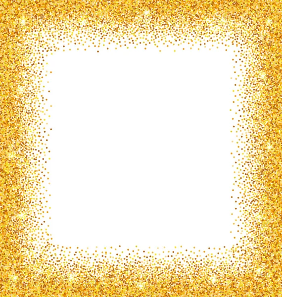 Abstraktní zlatý rám s jiskří na bílém pozadí — Stock fotografie