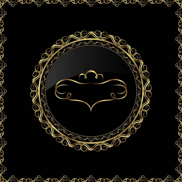 Ornamento de ouro de luxo com emblema — Fotografia de Stock