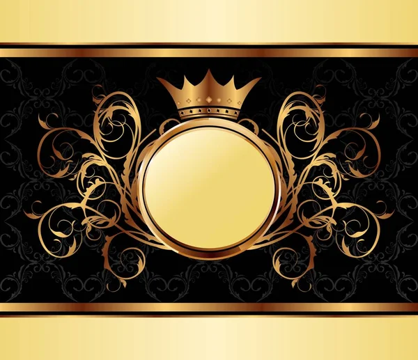Moldura de convite de ouro ou embalagem para design elegante — Fotografia de Stock