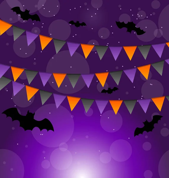 Хэллоуин фон с висящими флагами — стоковое фото