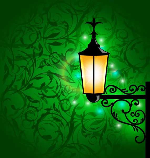 Lâmpada árabe com luzes, cartão para Ramadan Kareem — Fotografia de Stock