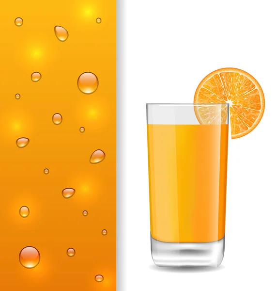 Turuncu içecek ve damla ile banner reklam — Stok fotoğraf
