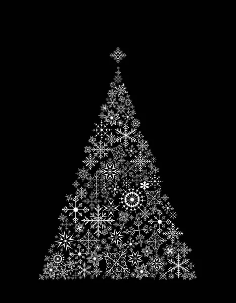 Weihnachtsbaum aus Schneeflocke — Stockfoto