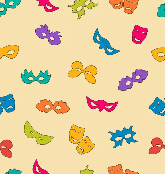 Colorful carnival masks seamless pattern — Stock Photo, Image