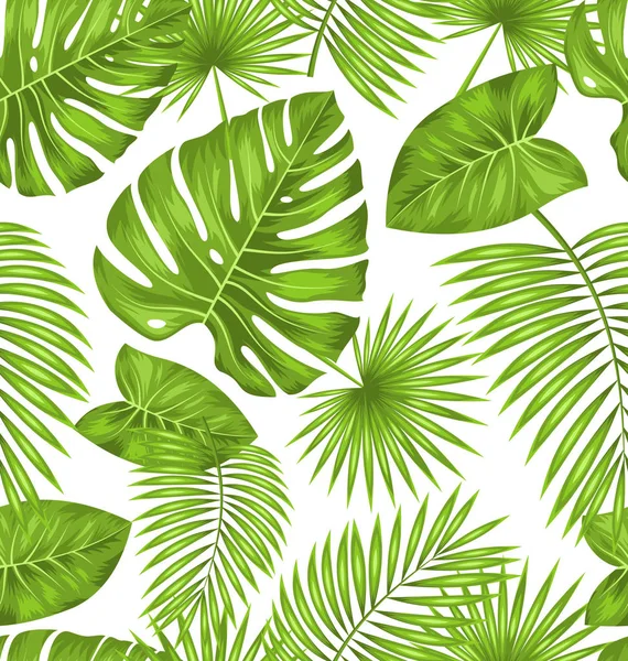 Textura sin costura con hojas tropicales verdes — Foto de Stock