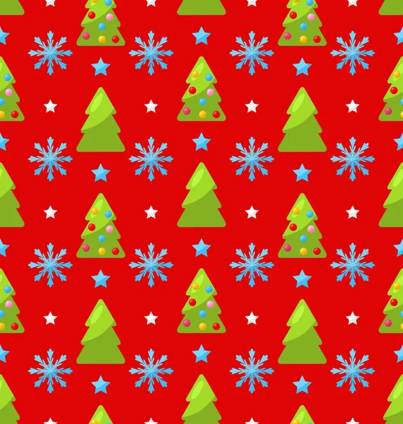Patrón de Navidad sin costura rojo abeto verde — Foto de Stock