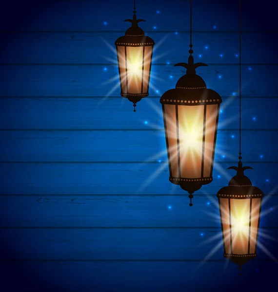 Definir lâmpadas árabes para o mês santo da comunidade muçulmana — Fotografia de Stock