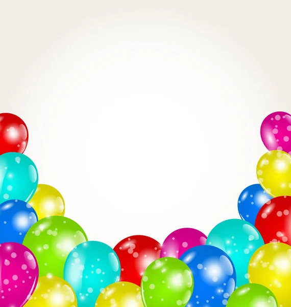 Kleurrijke ballonnen instellen voor gelukkige verjaardag — Stockfoto