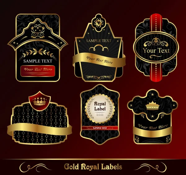 Decorative dark gold frames labels — Stock Photo, Image