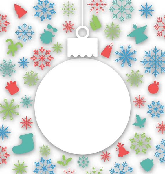 Bola de papel de Natal na textura com elementos tradicionais — Fotografia de Stock