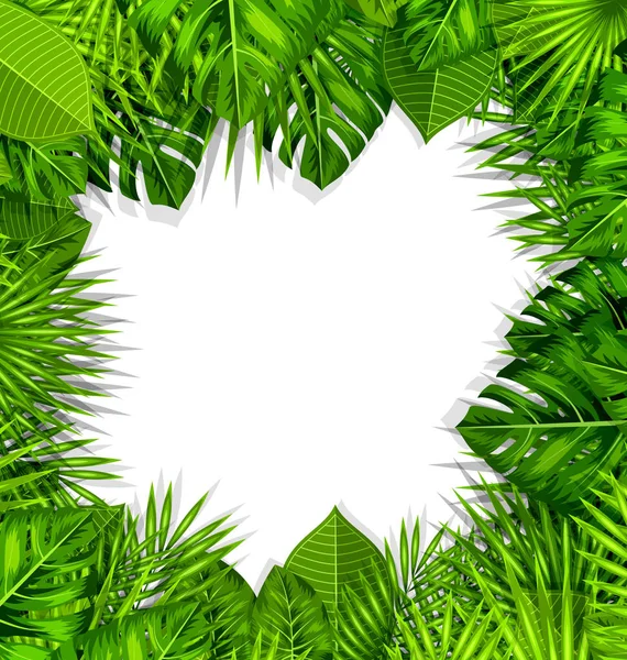 Natural Frame with Green Tropical Leaves — Stock Photo, Image