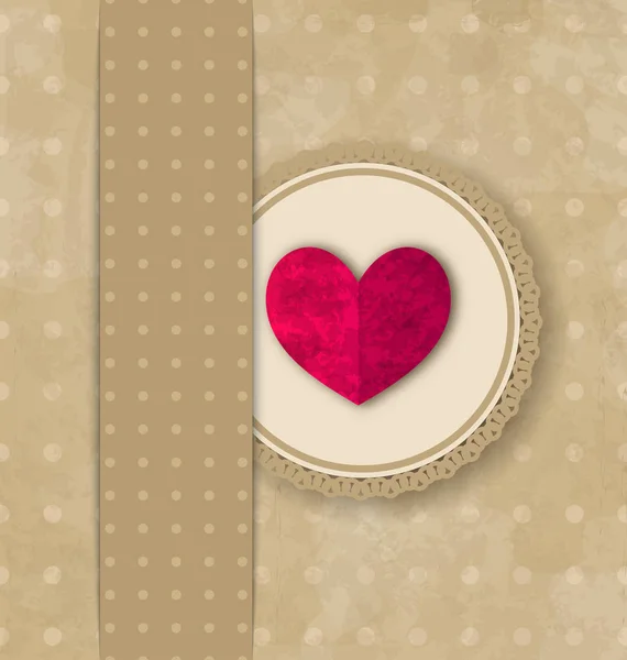 Valentijnsdag retro elegantie grunge achtergrond met roze hart — Stockfoto