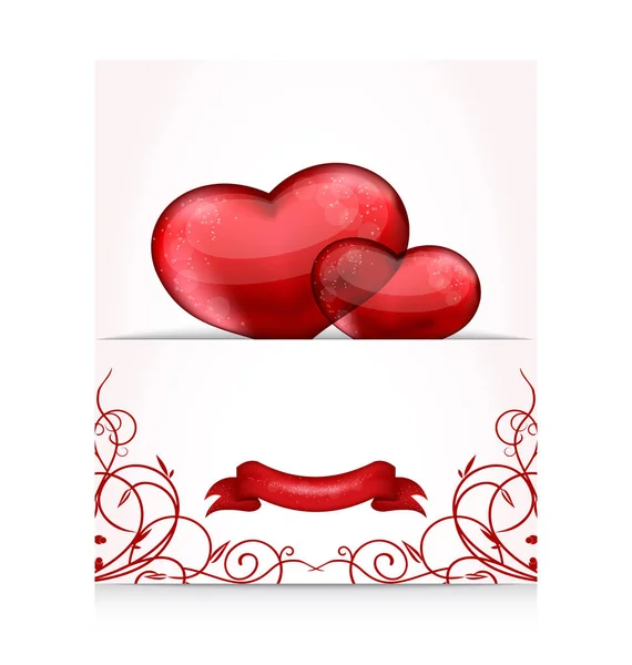 Carta de San Valentín con corazones —  Fotos de Stock