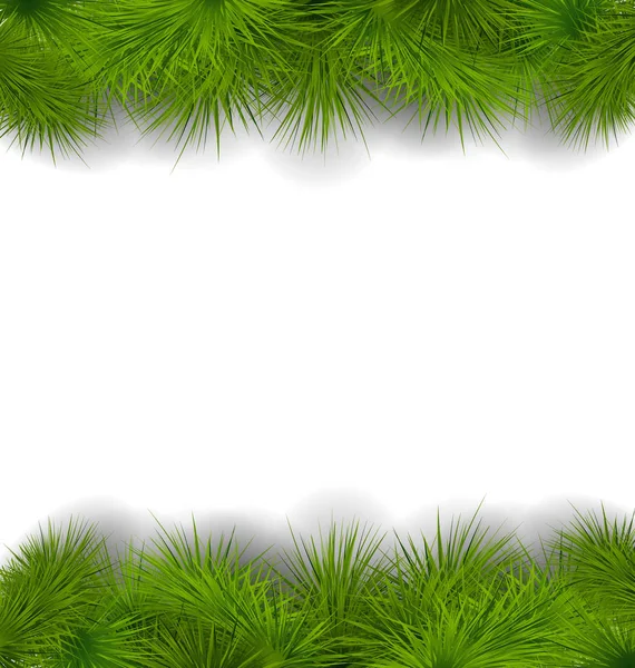Christmas frame made in realistic fir twigs — Stock Photo, Image