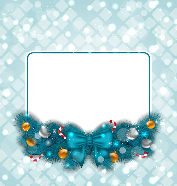 Festkarte mit Weihnachtsdekoration — Stockfoto