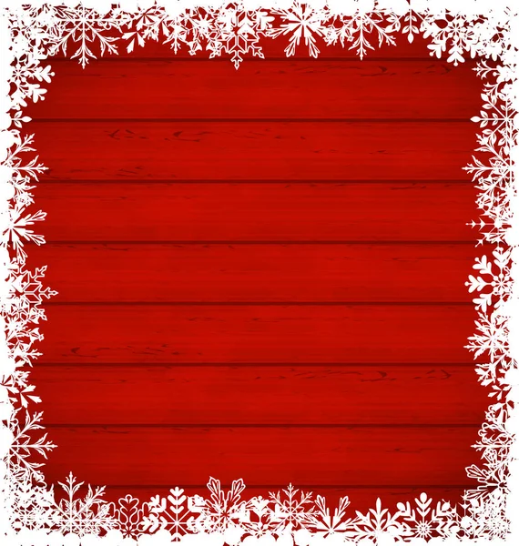 Weihnachten Schneeflocken Rand auf Holz Hintergrund — Stockfoto