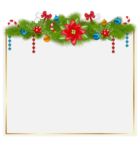 Kartkę z życzeniami z tradycyjnymi elementami Boże Narodzenie — Zdjęcie stockowe