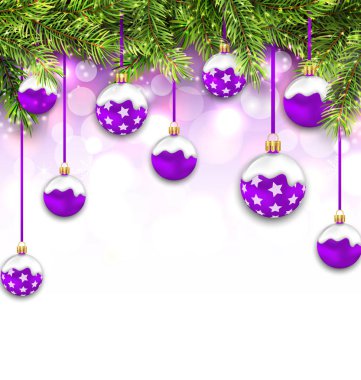 Çam dalları ile kar yağıyordu arka plan parıldayan