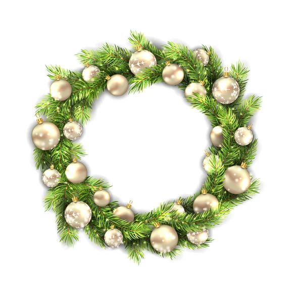 Vánoční věnec s míčky, Silvestrovský a Vánoční dekorace — Stock fotografie