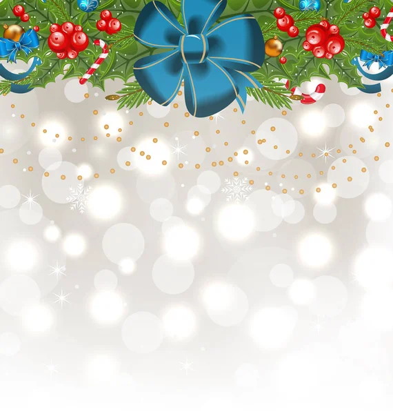Kerstmis gloeiende achtergrond met vakantie decoratie — Stockfoto
