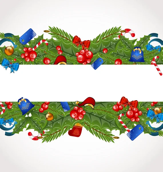 Cartão de elegância de Natal com decoração de férias — Fotografia de Stock