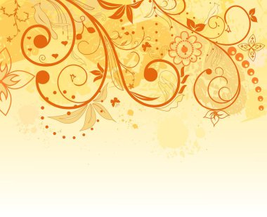 Grunge çiçek arka plan, tasarım öğesi