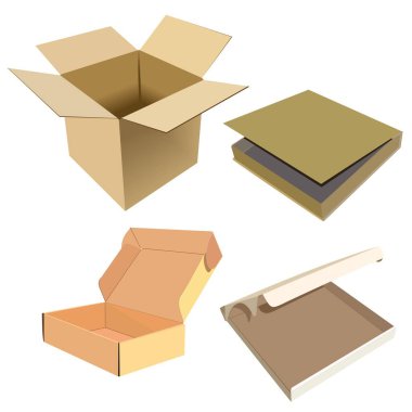 Realistic illustration of box clipart