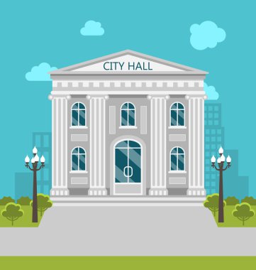 Municipal Building, City Hall, the Government, the Court. clipart