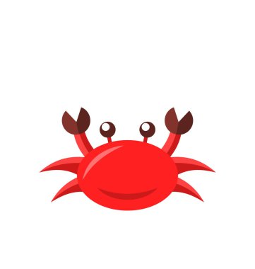 Beyaz arka plan üzerinde izole karikatür komik Yengeç