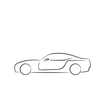 Beyaz arka plan üzerinde izole Abstact sportcar profil