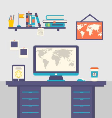 İş yeri ev iç, tablo, tablet pc, bilgisayar, monitör, c