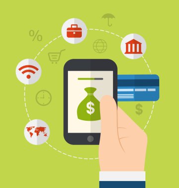 Online ödeme yöntemleri kavramları. Online ödeme gat için simgeler
