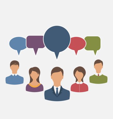 Liderlik, iletişim konuşma balonları kavramı