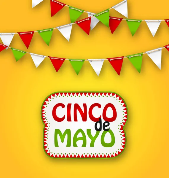 シンコ ・ デ ・ マヨ休日旗布の背景。メキシコ ポスター — ストック写真