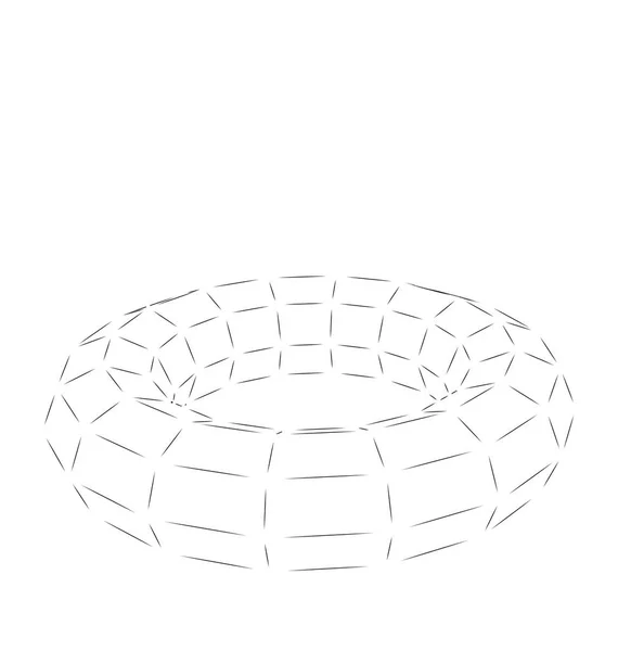 ワイヤ フレーム多角形 3 d トーラス — ストック写真