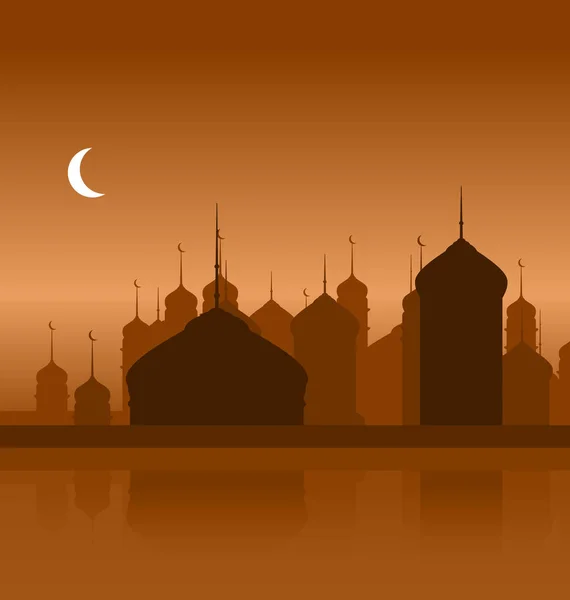 Ramadan bakgrund med Silhouette moskén — Stockfoto