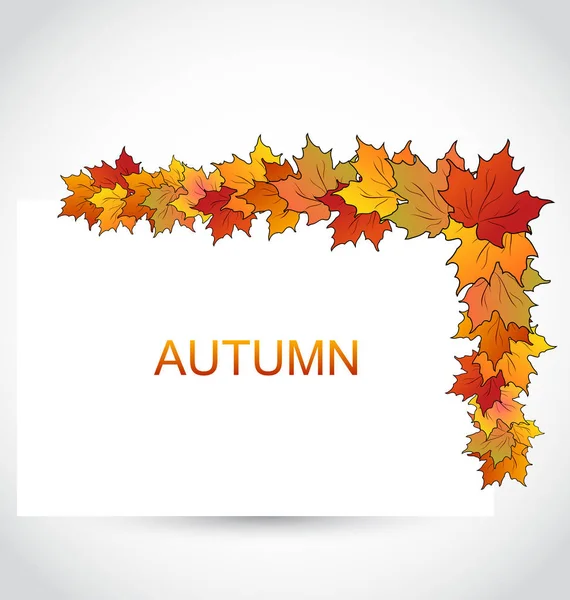 Folhas de bordo de outono coloridas com papel de nota — Fotografia de Stock