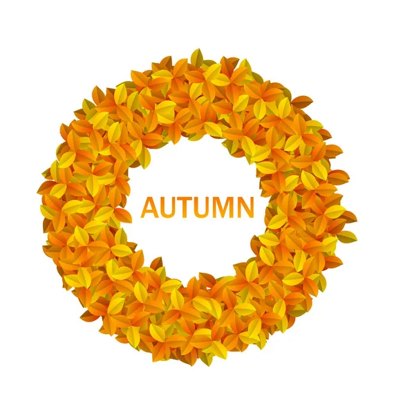 Sonbahar turuncu yaprak üzerinden yuvarlak çerçeve — Stok fotoğraf