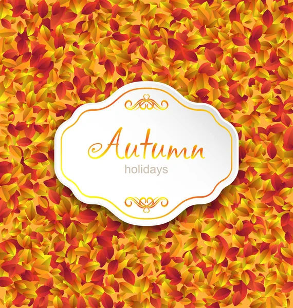 Na podzim karta na oranžové listy textury, pozadí září — Stock fotografie