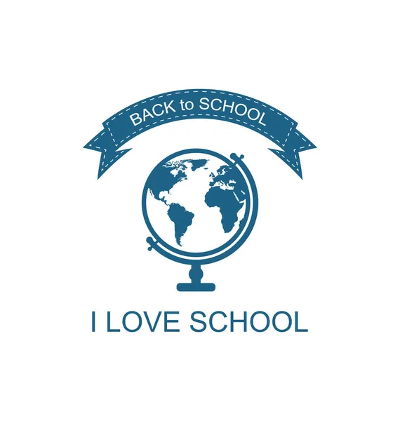 Tillbaka till skolan logotyp med Globe — Stockfoto