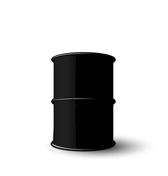 白い背景に分離された油の黒の金属バレル — ストック写真