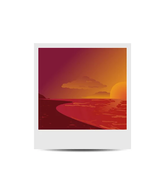 Fotorámeček s pozadím sunset beach — Stock fotografie