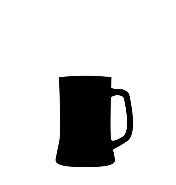 Ilustración taza de cerveza silueta negro aislado en backgro blanco —  Fotos de Stock