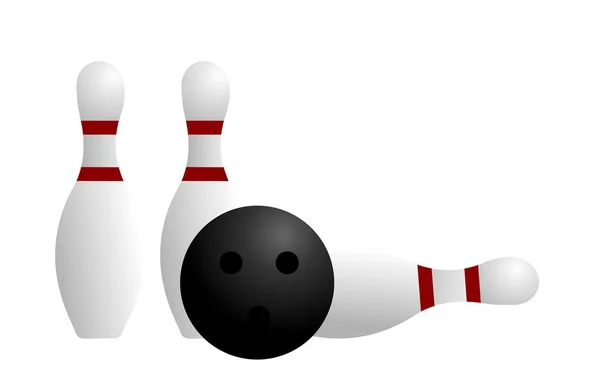 Realistické ilustrace míč a pin bowling — Stock fotografie