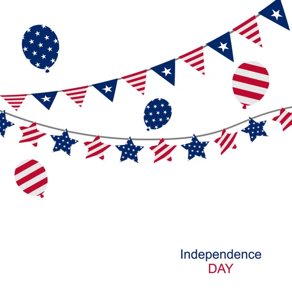 Bunting gagliardetti per il giorno dell'indipendenza USA — Foto Stock