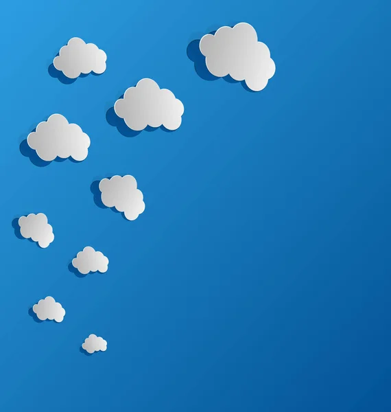 Definir nuvens de papel cortadas, bolhas de fala — Fotografia de Stock