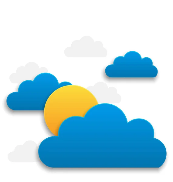 Papier Sonne mit Wolken, abstrakte Sommer Hintergrund — Stockfoto