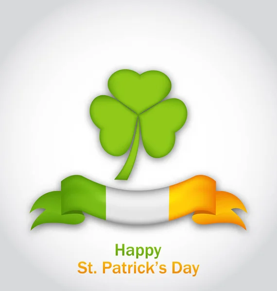 Τριφύλλι με κορδέλα σε παραδοσιακή ιρλανδική σημαία χρώματα για St. Patr — Φωτογραφία Αρχείου