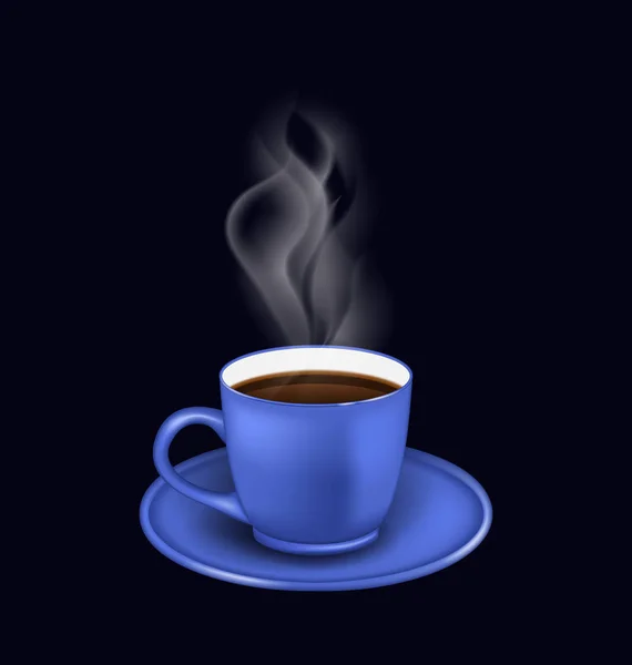 Blaue Kaffeetasse mit Dampf — Stockfoto