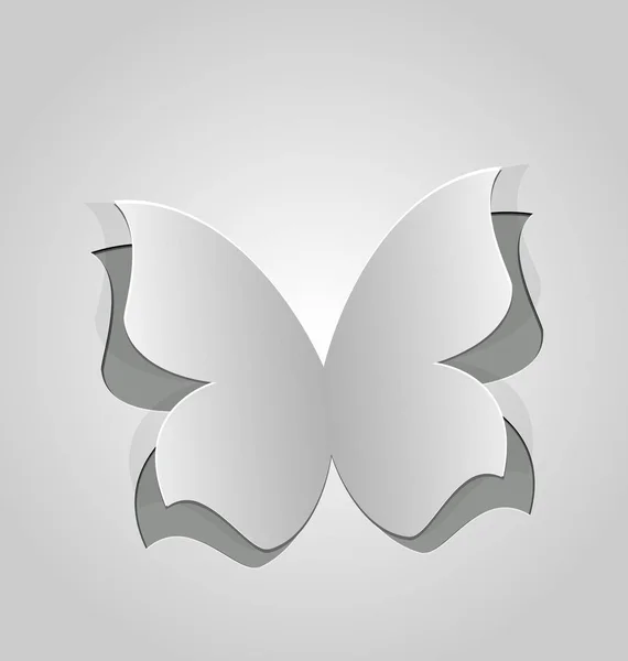 Ausgeschnittener Schmetterling, graues Papier — Stockfoto